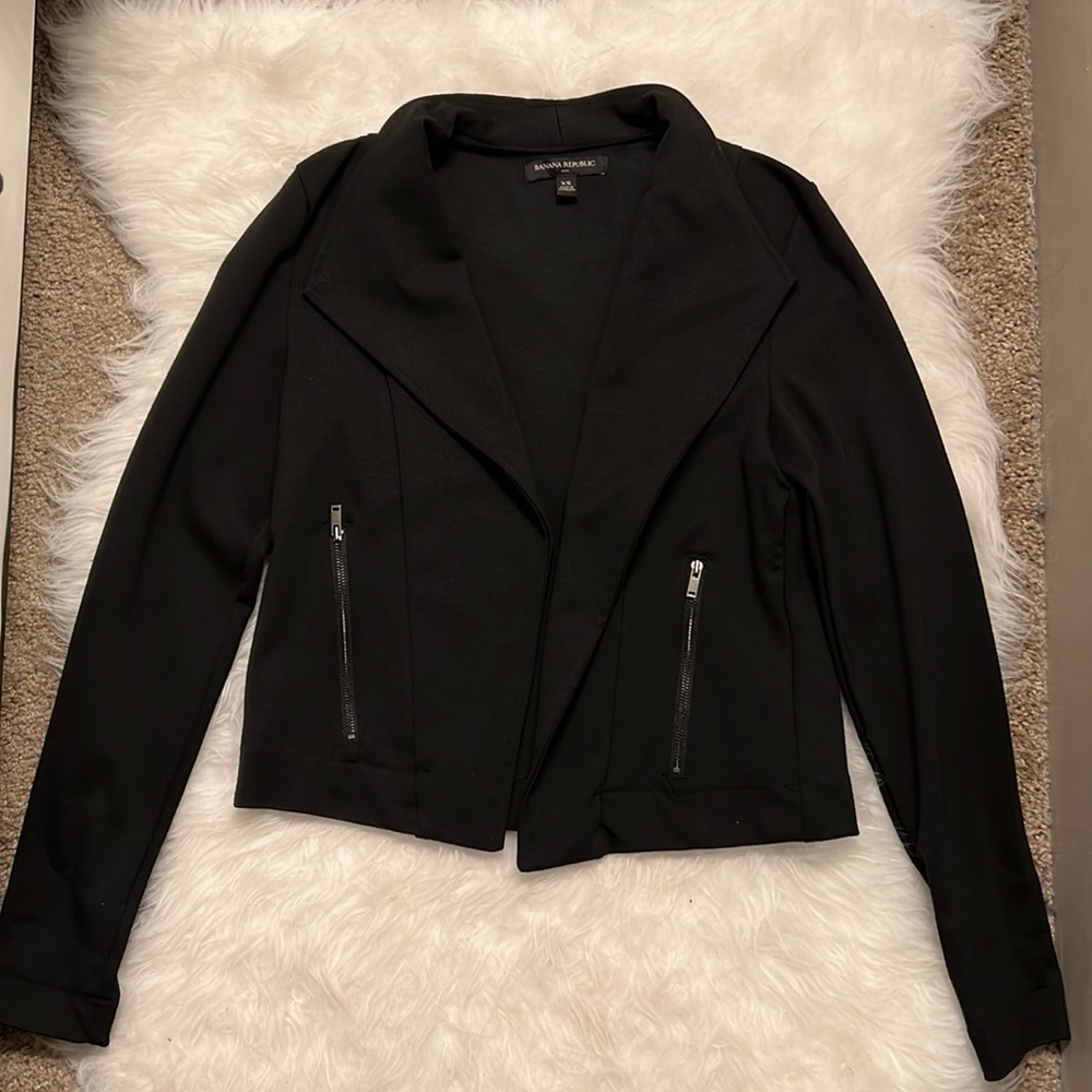 Banana Republic Black Blazer with zippers. Size XS